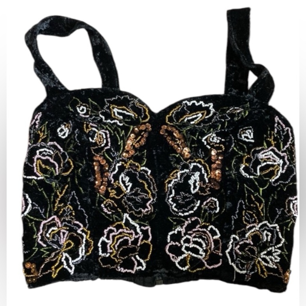Beaded velvet top